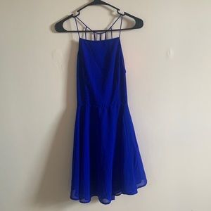 Vibrant blue open back dress